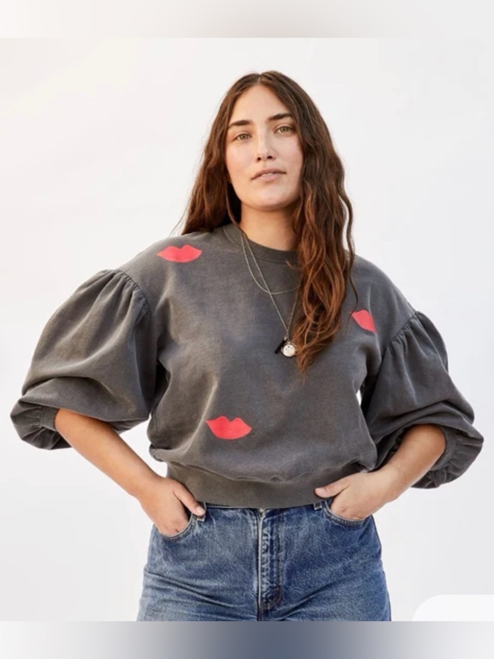 Clare V Drop Shoulder Sweatshirt - Faded Black $155